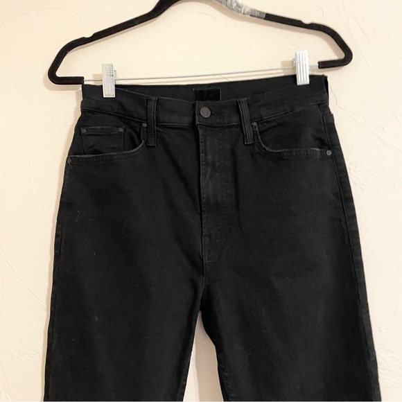 MOTHER High Waist Rider Ankle Cropped Jeans in Black Denim Not Guilty Women's 28 - Picture 4 of 9